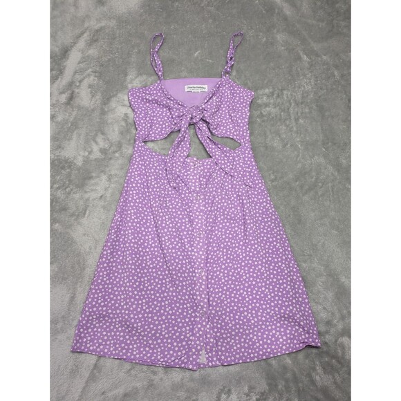 Women's Charlie Holiday Purple Flower Dress Size XS - Picture 1 of 10